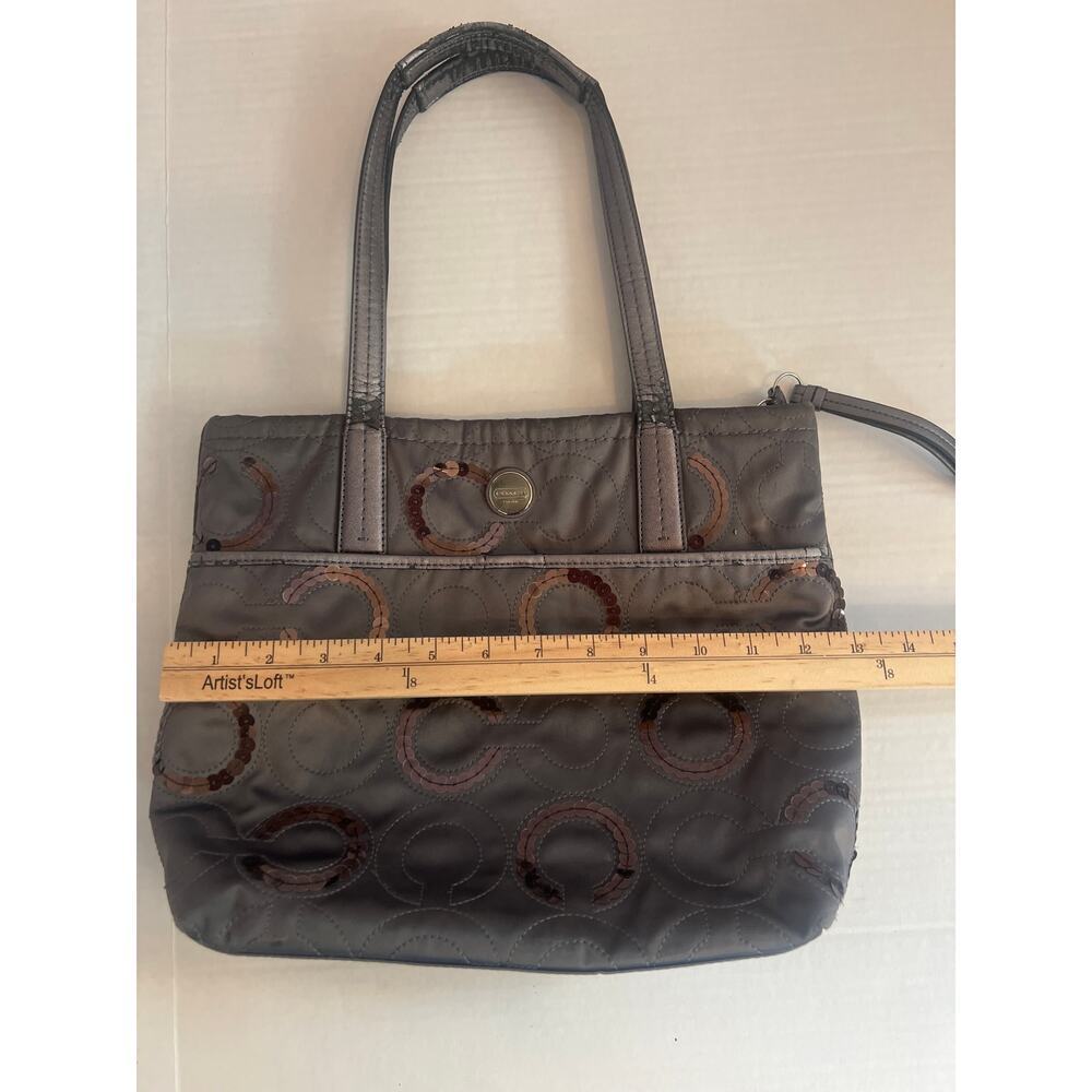 Coach Vintage Laura Circle tote bag in steel gray with sequin embellishments - Picture 8 of 14